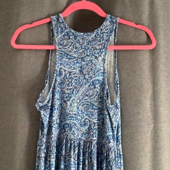 💥 Long blue paisley knit coverup dress sz Small - Picture 6 of 9